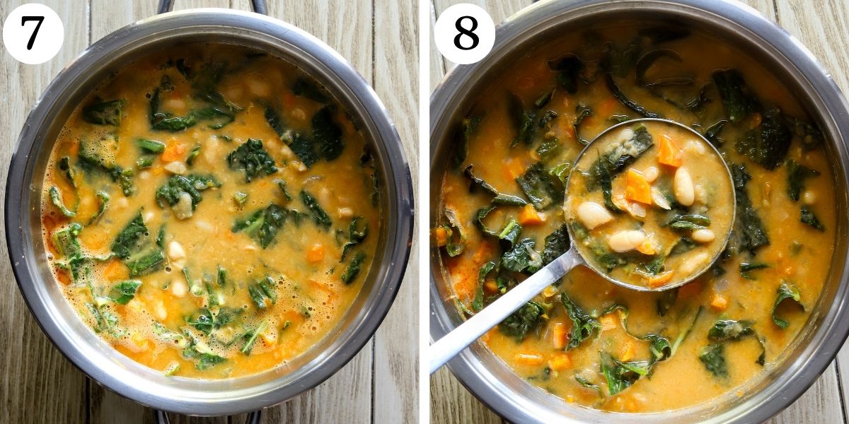 Mouthwatering Kale White Bean Soup Steps 7-8
