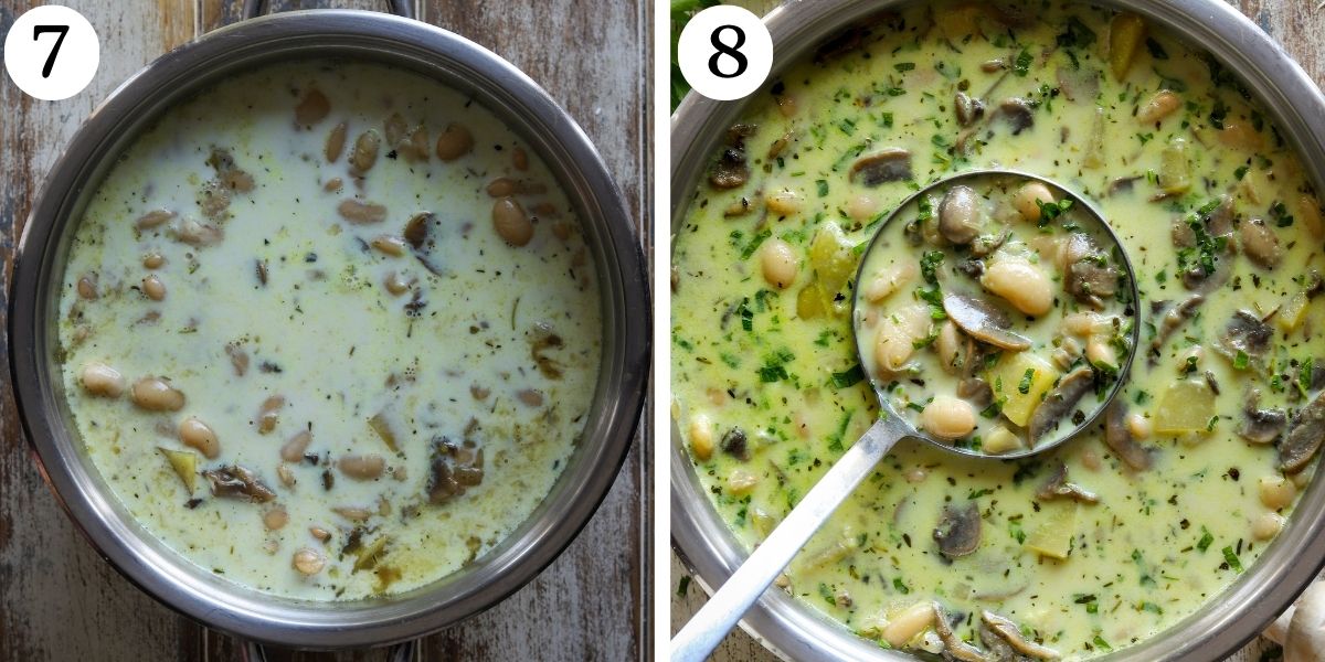 Satisfying White Bean Mushroom Stew Steps 7-8