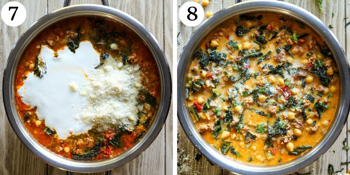 Savory Tuscan Chickpea Soup Steps 7-8