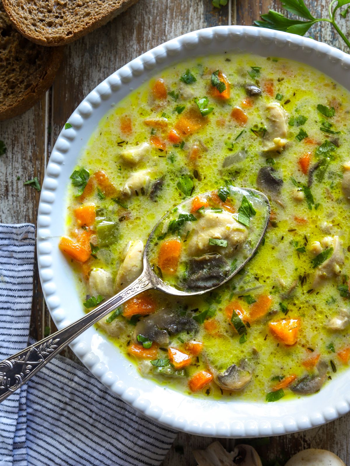 Tasty Chicken and Mushroom Soup