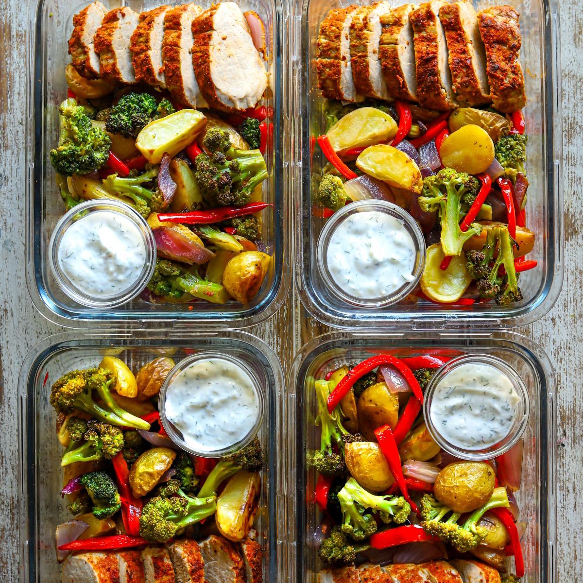 Baked Pork Tenderloin with Potatoes, Broccoli and Peppers