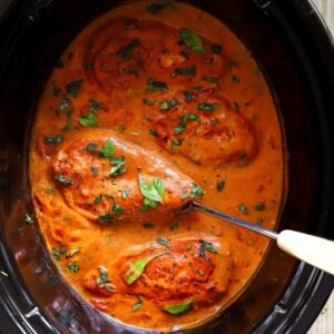 Crockpot Creamy Tomato Basil Chicken