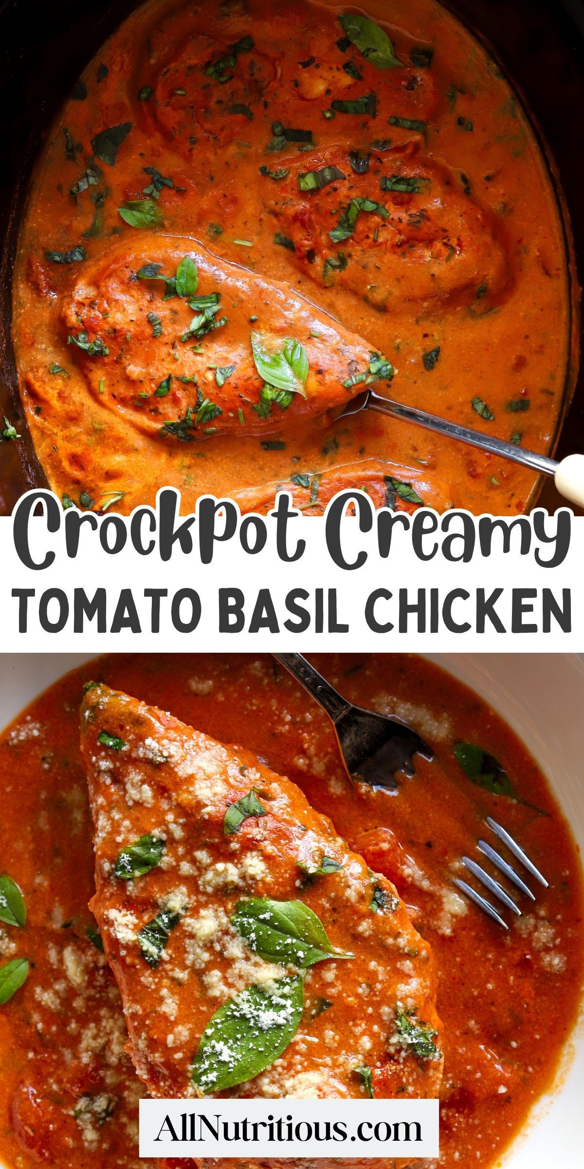 Crockpot Creamy Tomato Basil Chicken