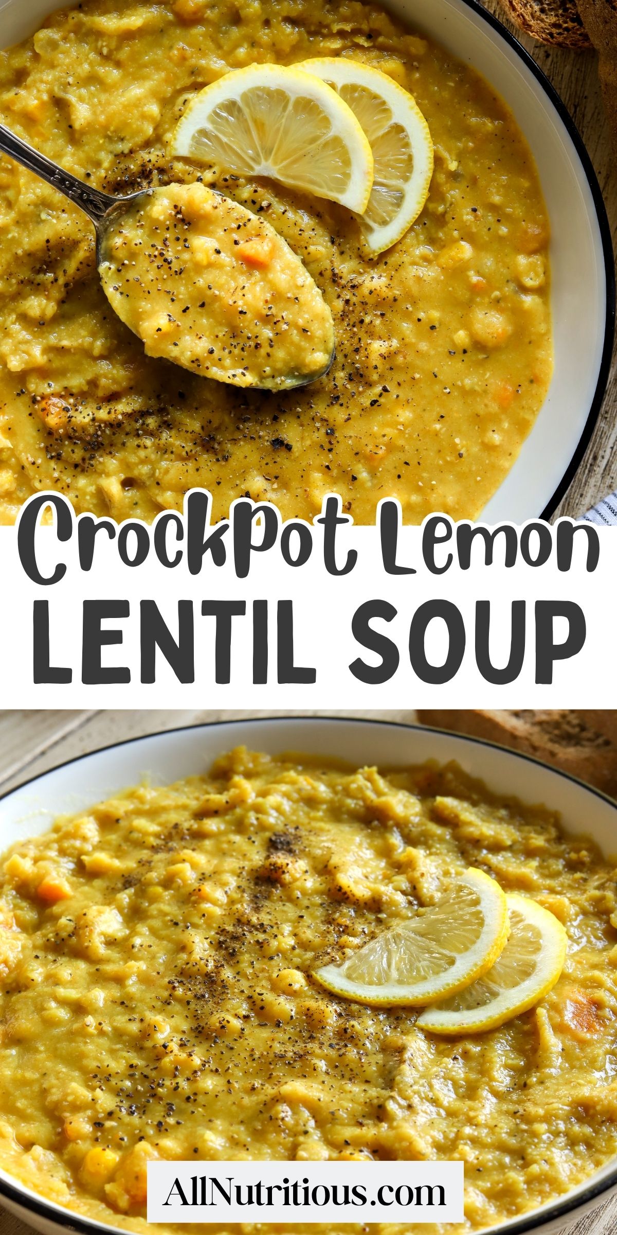 Crockpot Lemon Lentil Soup