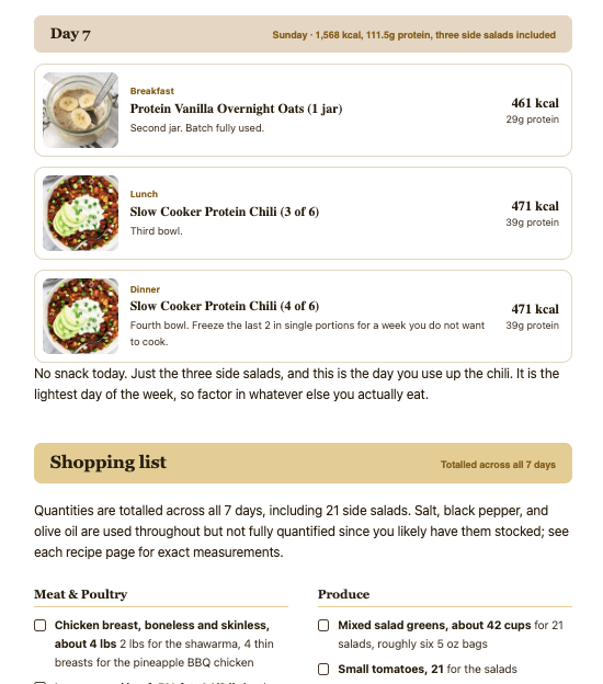 meal plan digital version