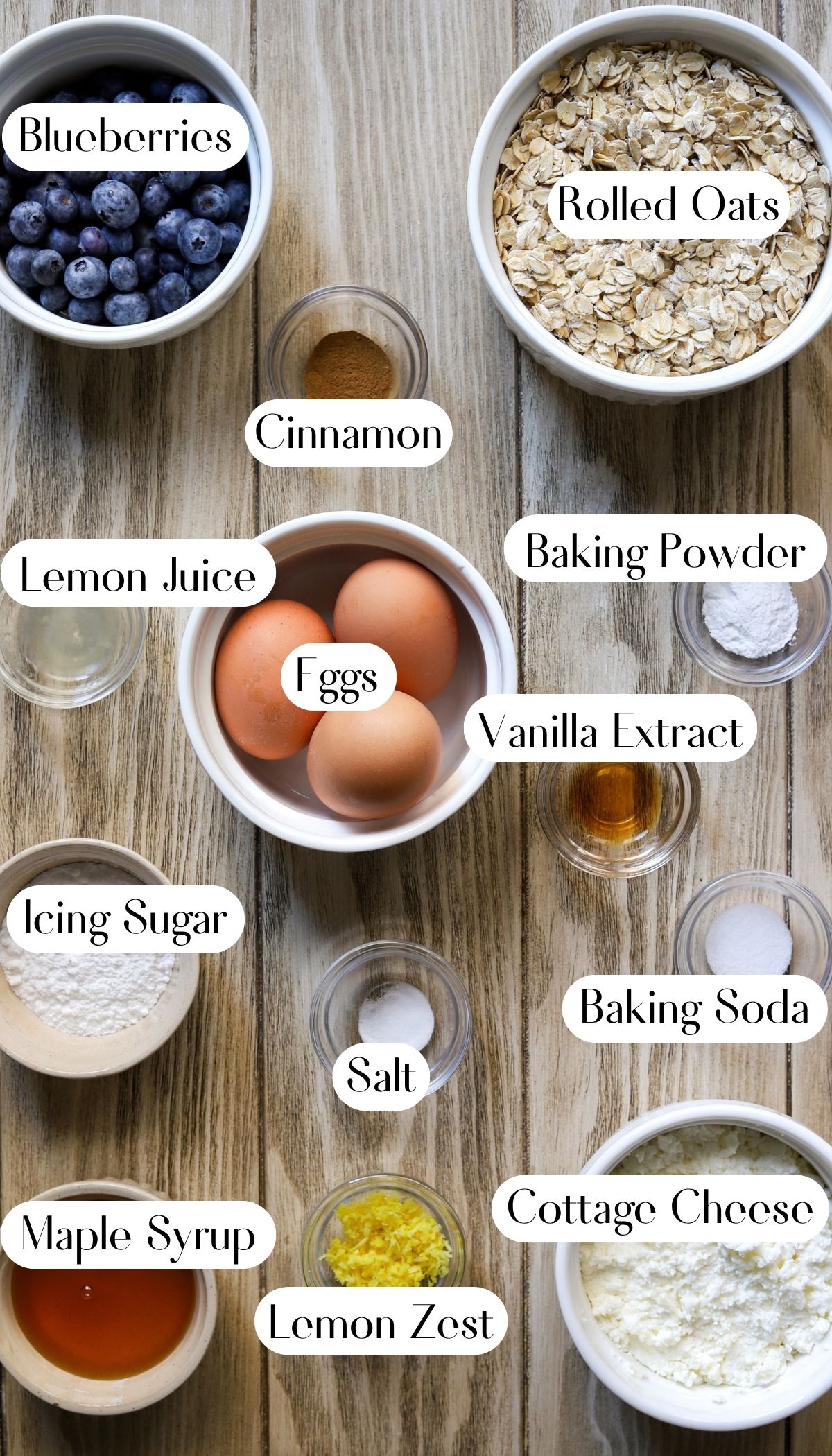 Healthy Blueberry Cottage Cheese Loaf Cake Ingredients