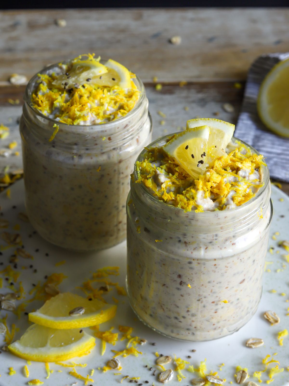 Healthy Lemon Cottage Cheese Overnight Oats
