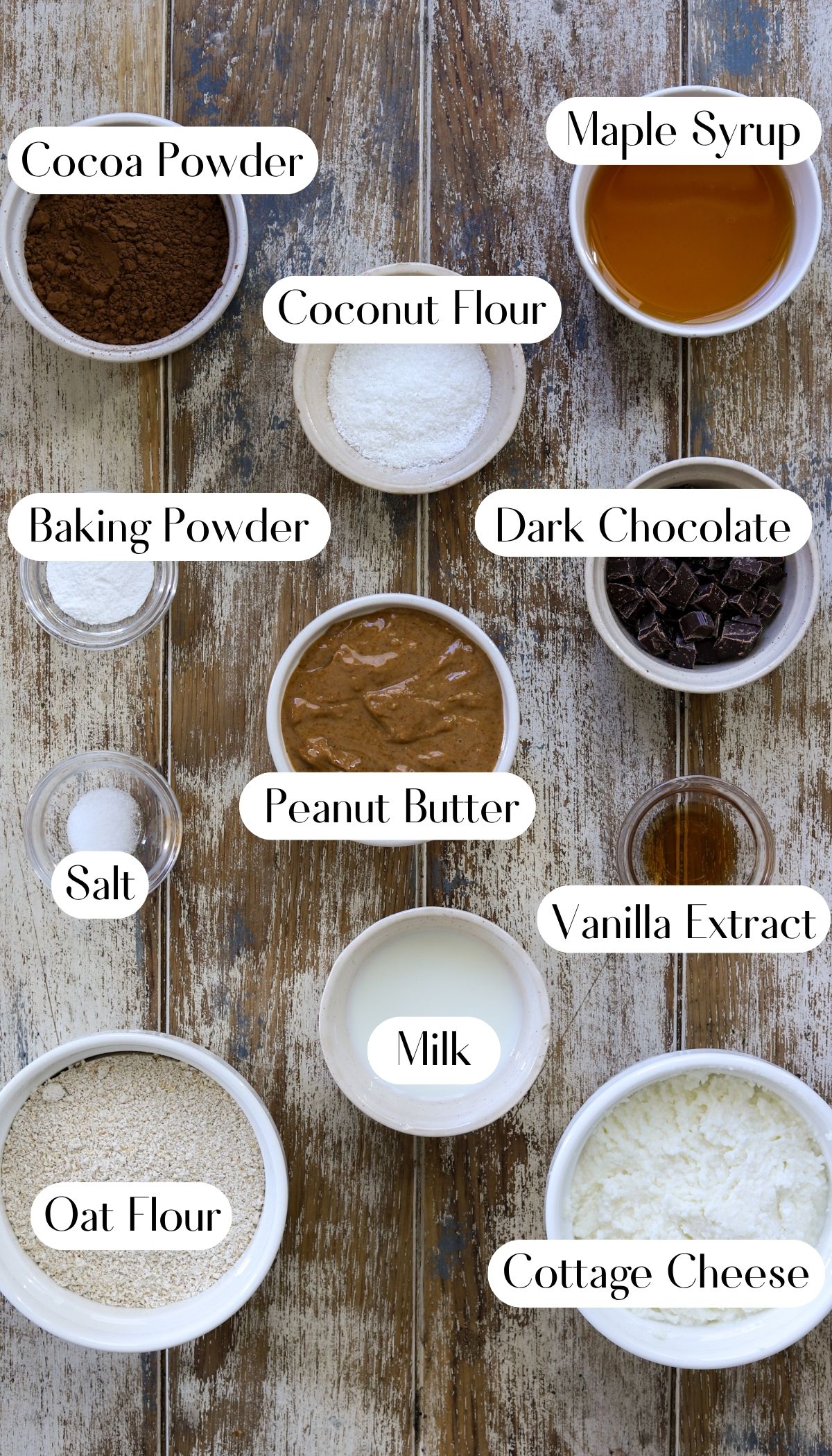 Healthy Peanut Butter Stuffed Cottage Cheese Brownies Ingredients