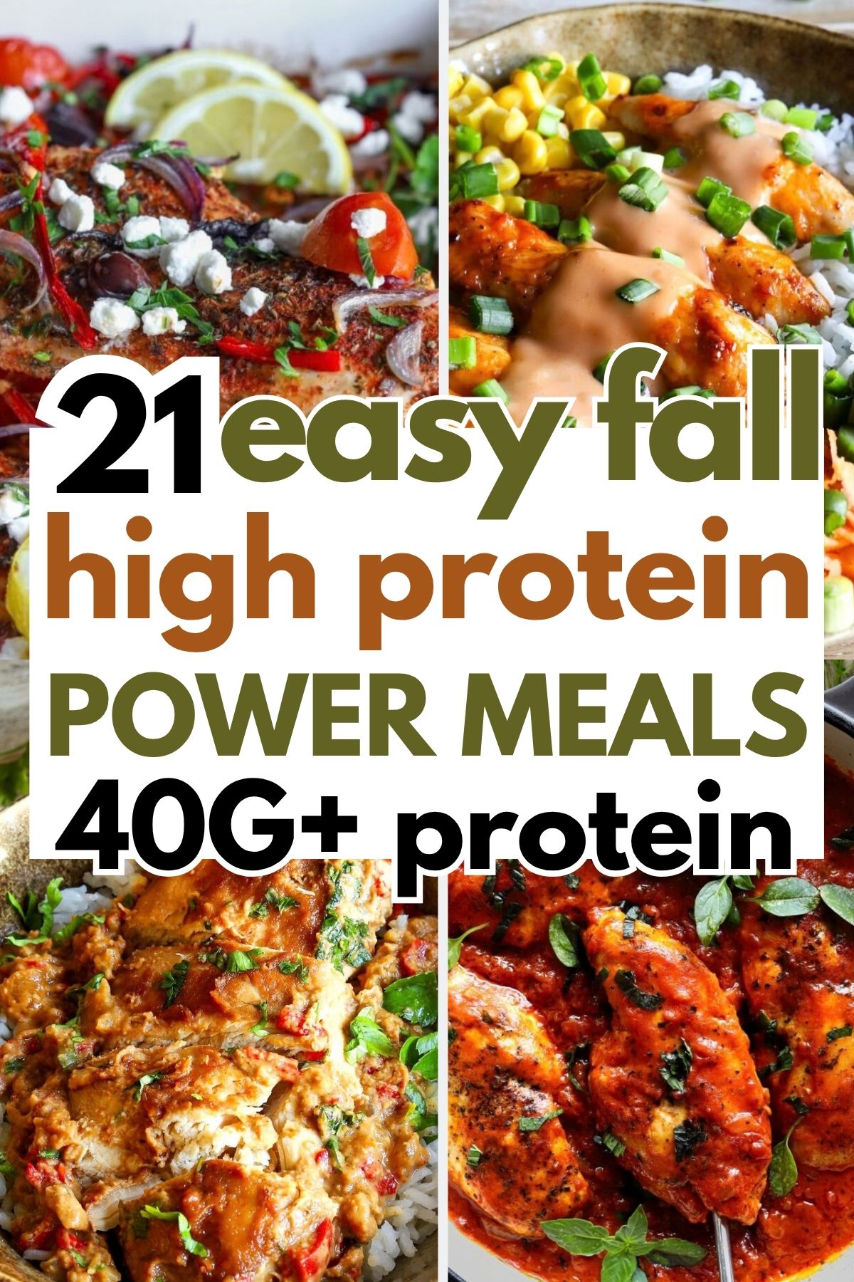 21 Fall High Protein Power Meals with 40G+ Protein
