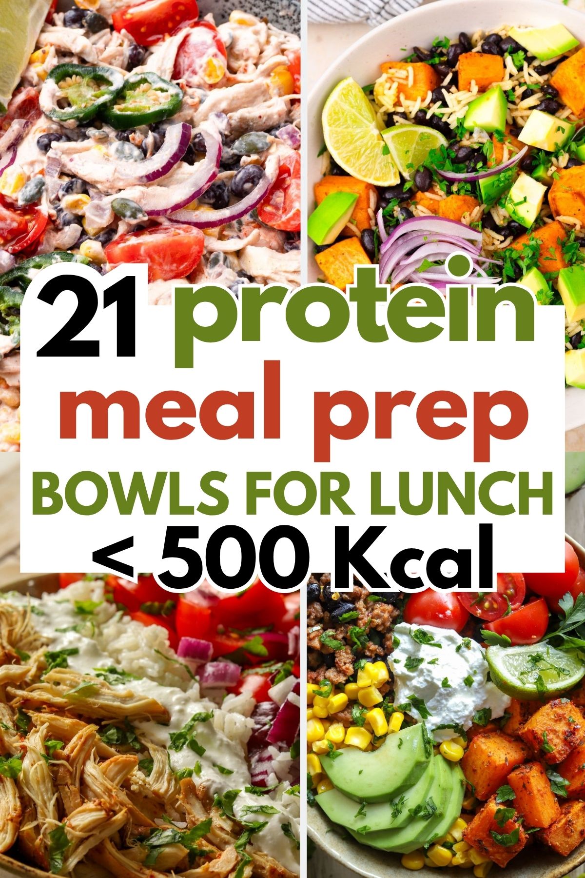 21 Protein Meal Prep Bowls for Lunch Under 500 Kcal