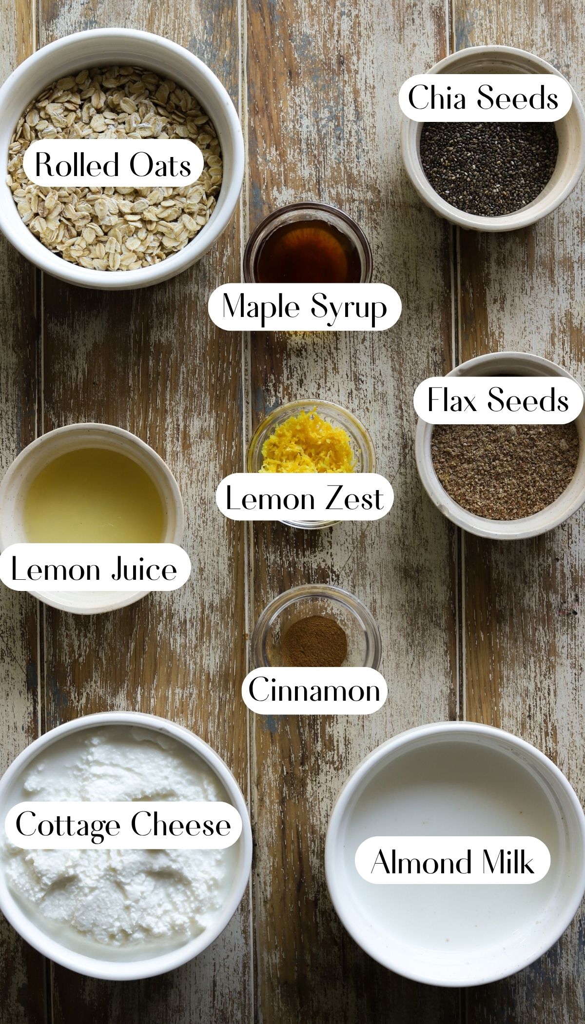 Delicious Lemon Cottage Cheese Overnight Oats Ingredients