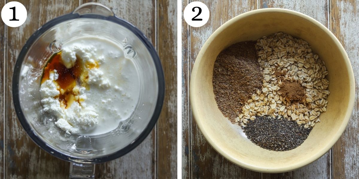 Mouthwatering Lemon Cottage Cheese Overnight Oats Steps 1-2
