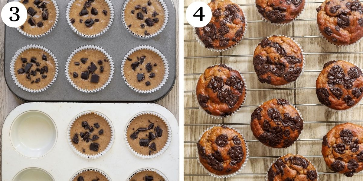 Tasty Flourless Banana Bread Muffins Steps 3-4