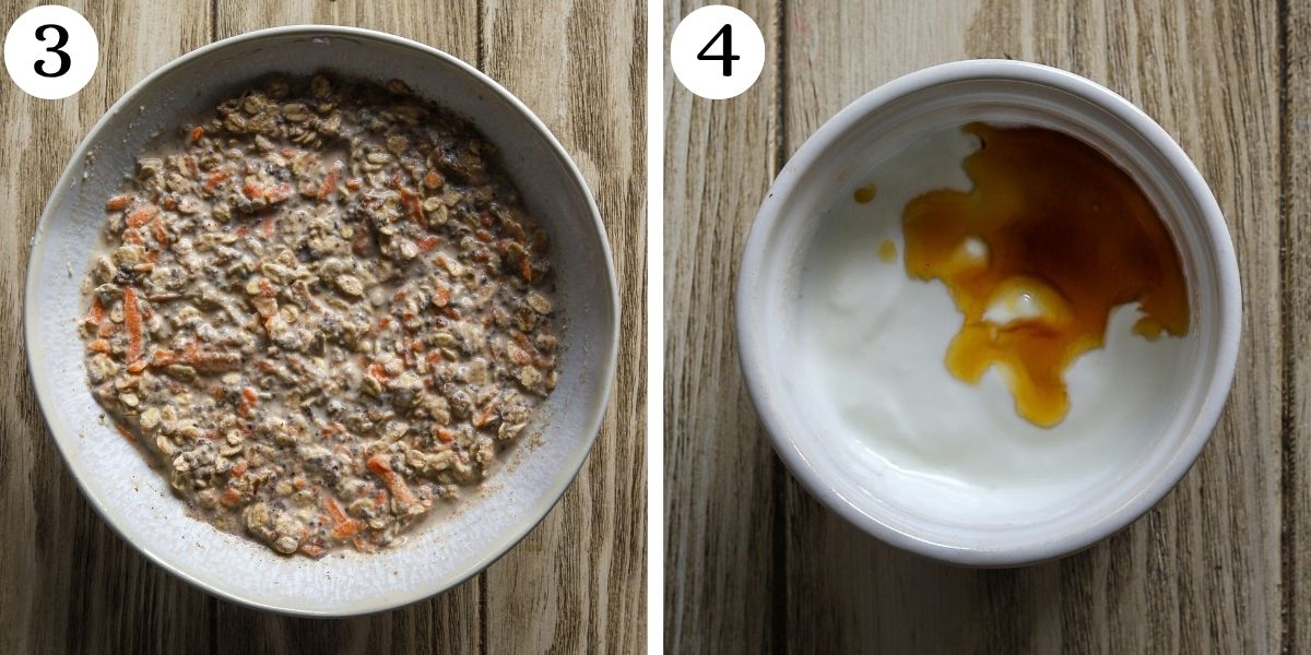 Delectable Carrot Cake Cheesecake Overnight Oats Steps 3-4