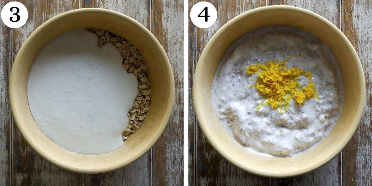 Delectable Lemon Cottage Cheese Overnight Oats Steps 3-4