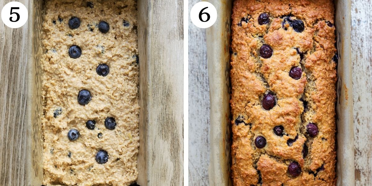 Easy Blueberry Cottage Cheese Loaf Cake Steps 5-6