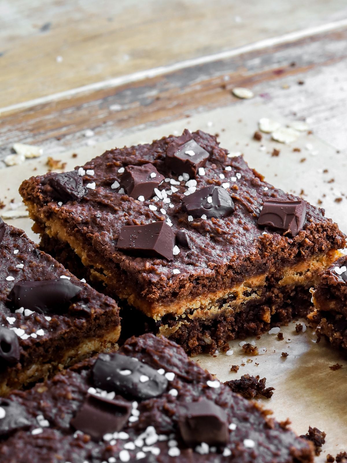 Yummy Peanut Butter Stuffed Cottage Cheese Brownies