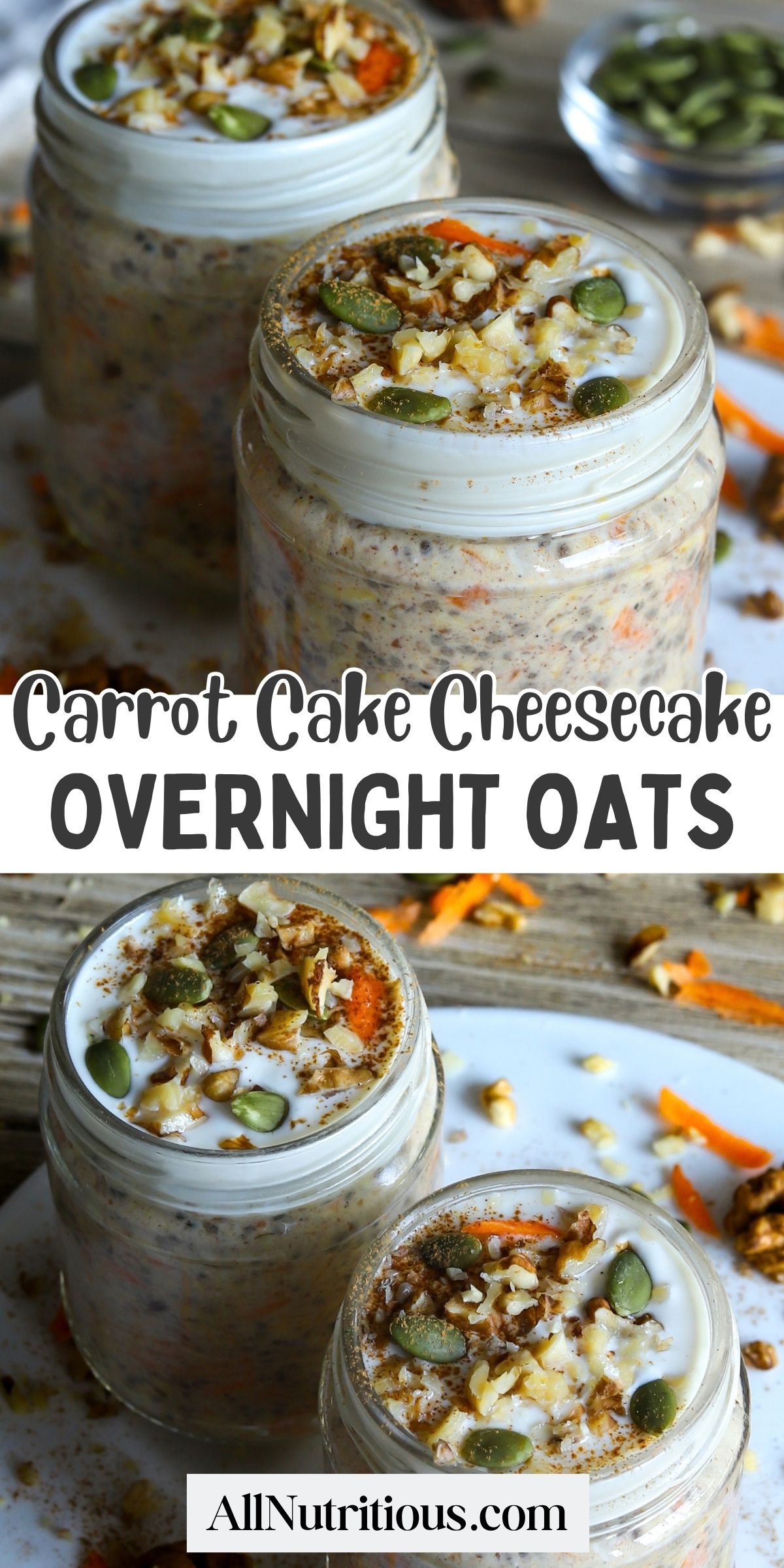 Carrot Cake Cheesecake Overnight Oats