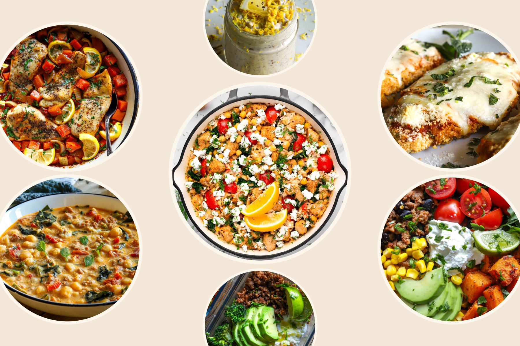 7 Day High Protein Meal Plan for One, 1,400, 1,550 and 1,850 calories